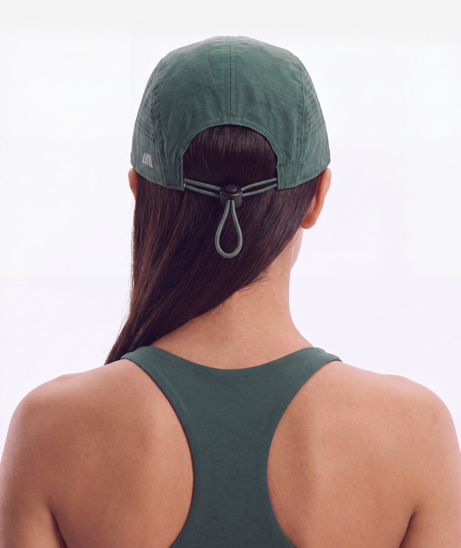Love cap on model — back