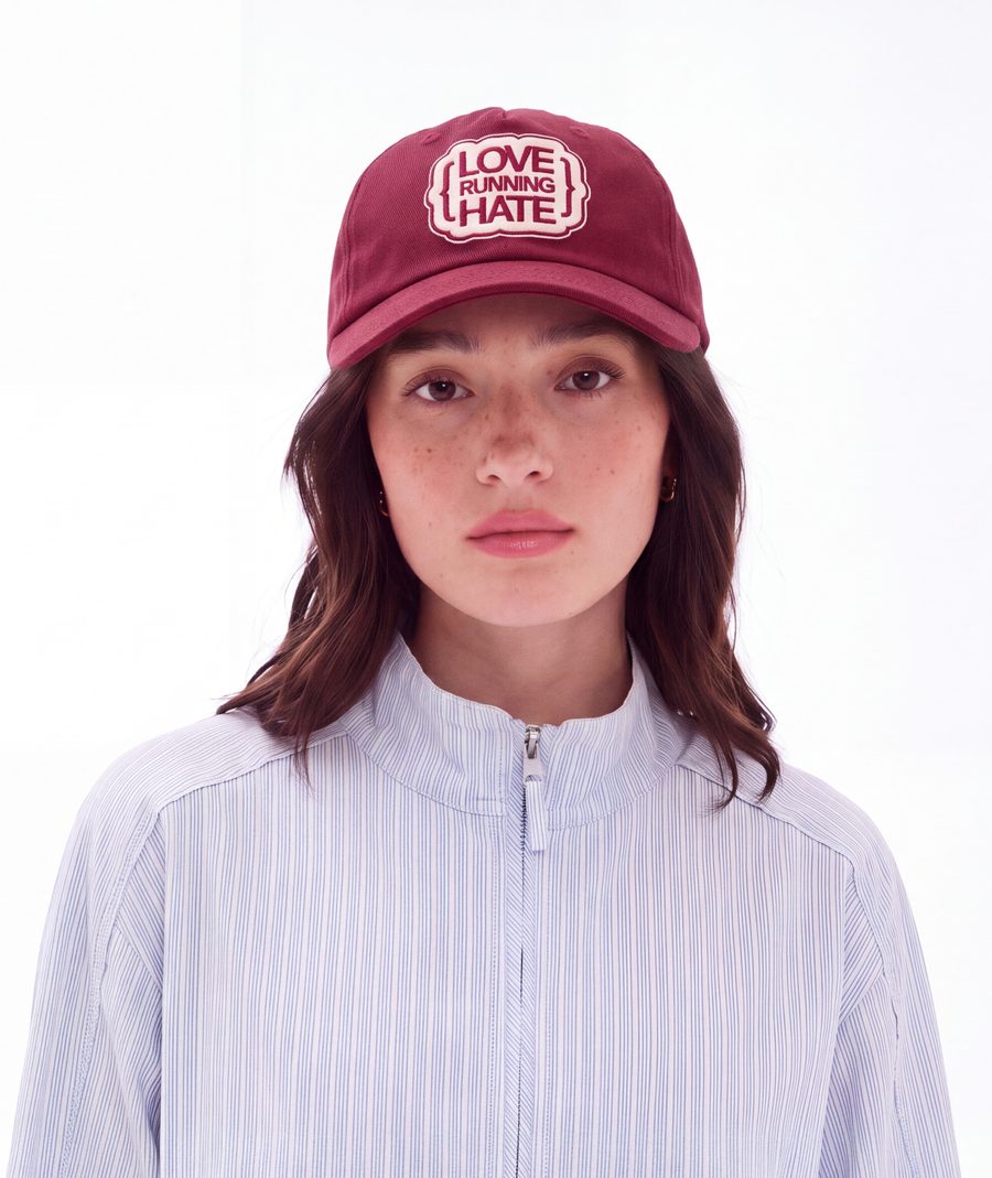 Running cap on model — front